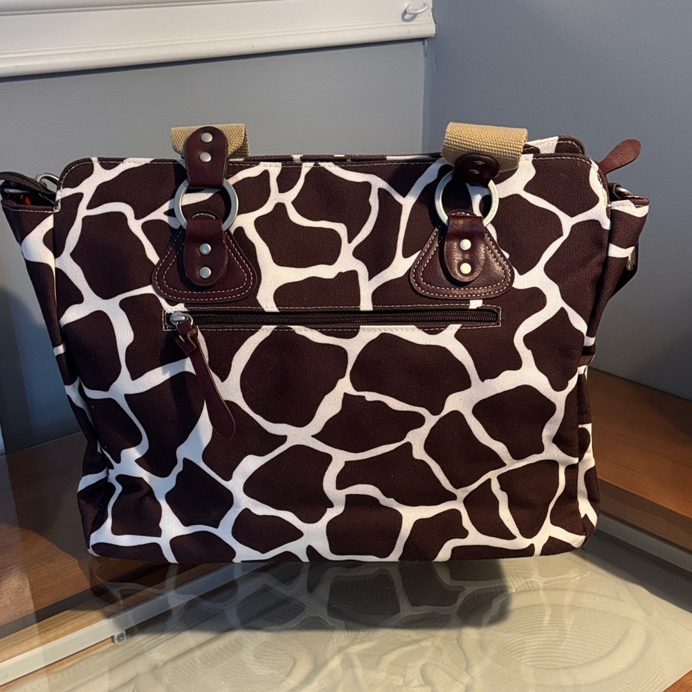 OiOi Australia Brown and White Patterned Tote - Diaper Bag